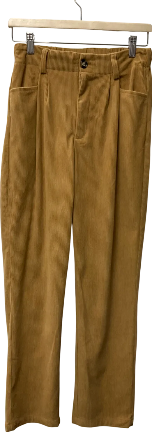 Beige Corduroy Trousers UK S
