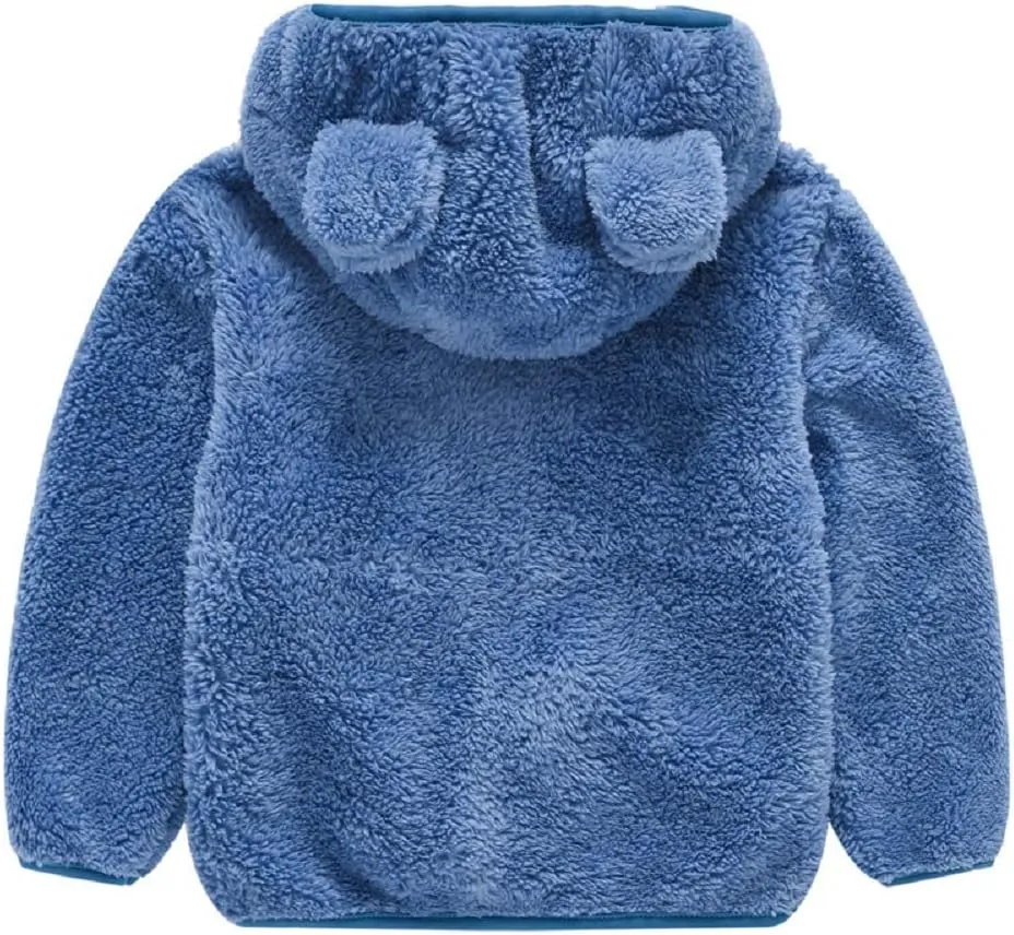 JESKIDS Toddler Girls Boys Fleece Hoody Jacket Zip Up Teddy Coat Warm Winter Outwear