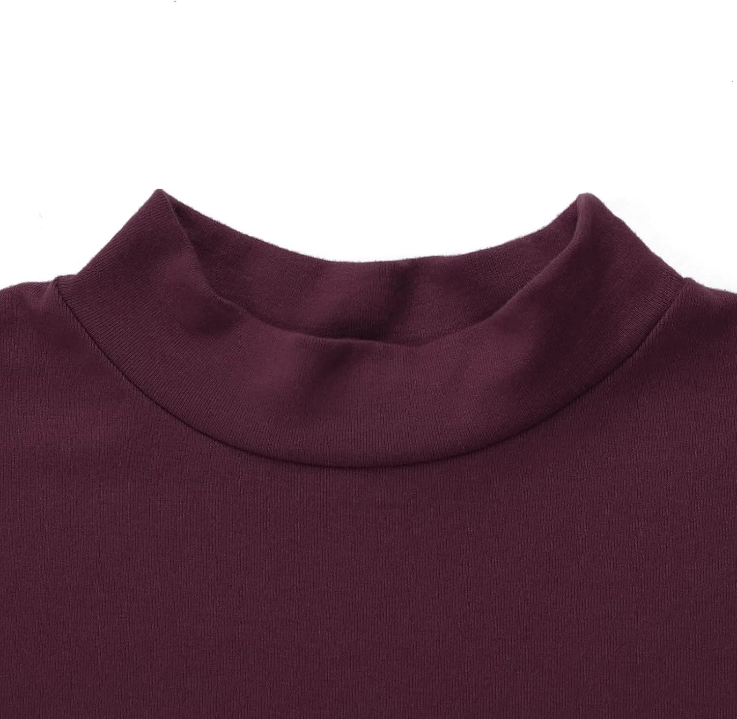 Mens Basic Mock Neck Long Sleeve Soft Knit Fitted Undershirt Sweater T-Shirt Pullover Tops
