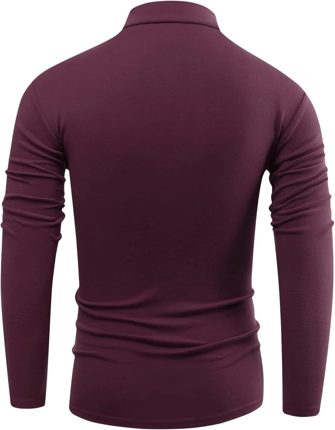 Mens Basic Mock Neck Long Sleeve Soft Knit Fitted Undershirt Sweater T-Shirt Pullover Tops