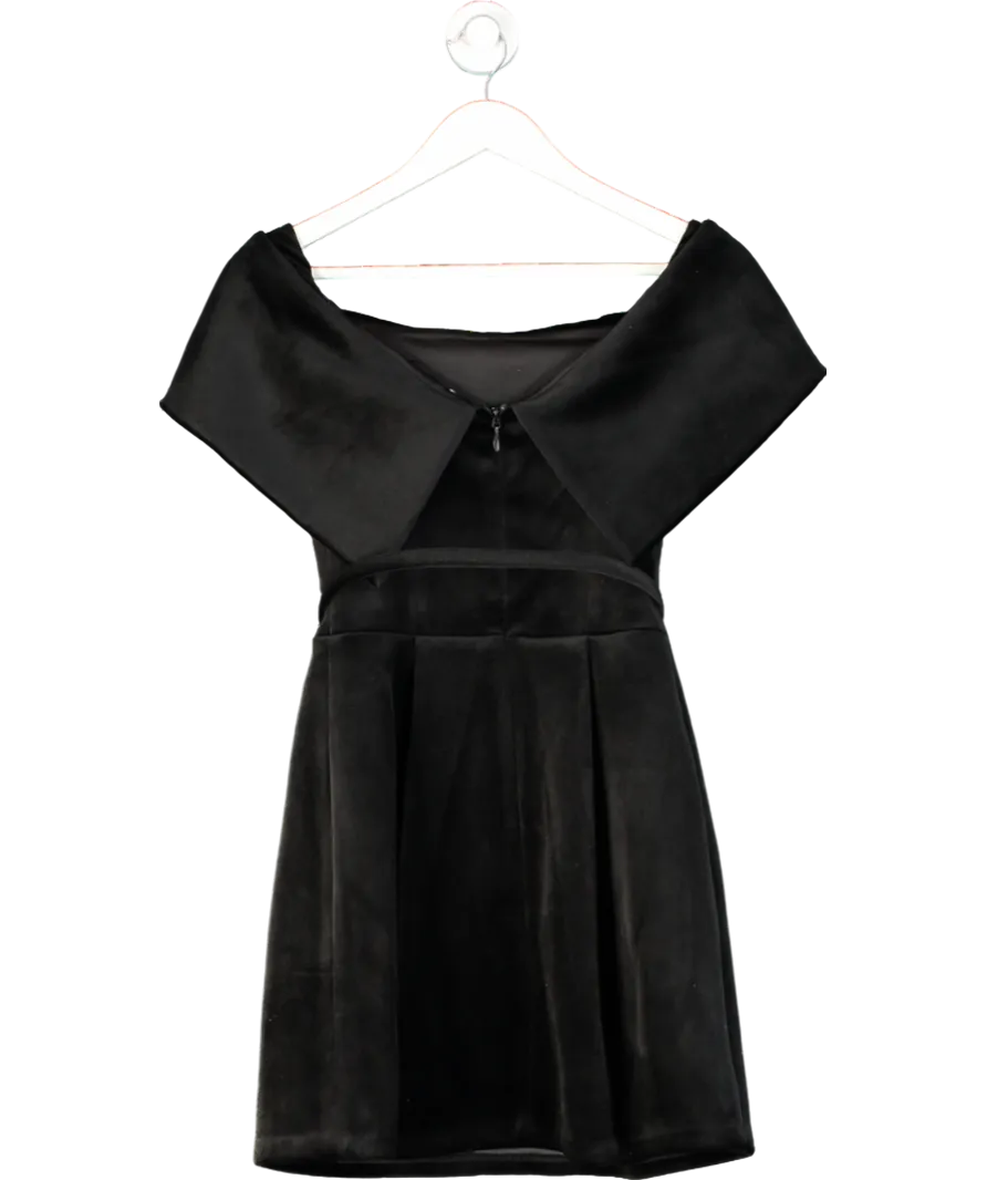 Nadine Merabi Carmen Black Velvet Mini Dress UK S