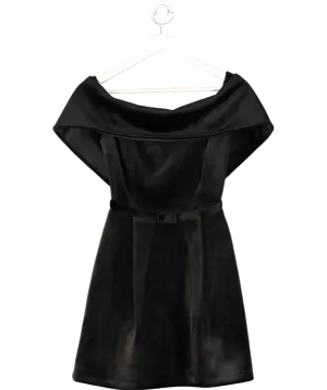 Nadine Merabi Carmen Black Velvet Mini Dress UK S