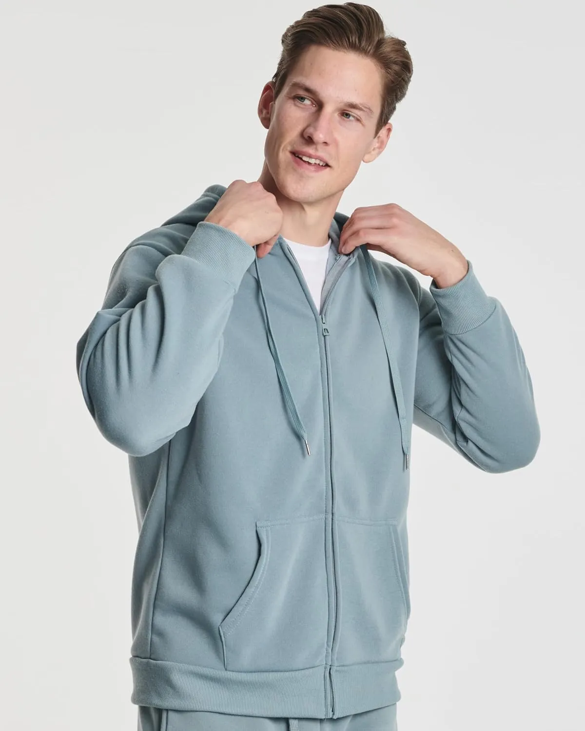 Real Essentials 3 Pack: Mens Fleece Long Sleeve Full Zip Hoodie - Athletic Sweatshirt Jacket (Available in Big & Tall)