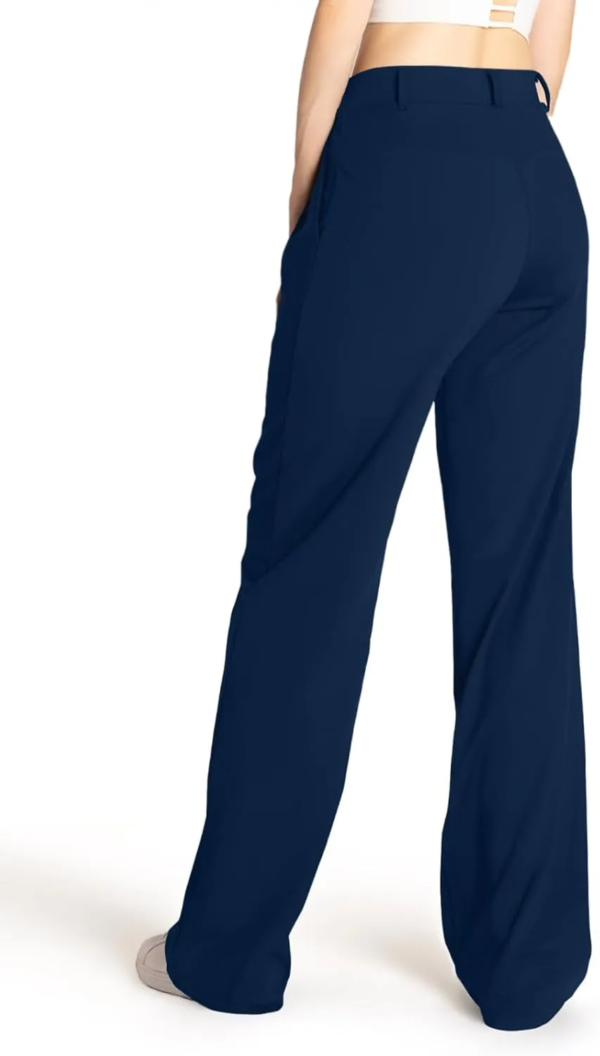 Safort Wide Leg Pants Women Dress Pants 28"/31"/34" Business Casual Trousers Work Office Loose Slacks Belt Loops Pockets