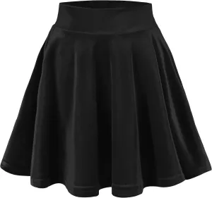 Urban CoCo Women's Vintage Velvet Stretchy Mini Flared Skater Skirt