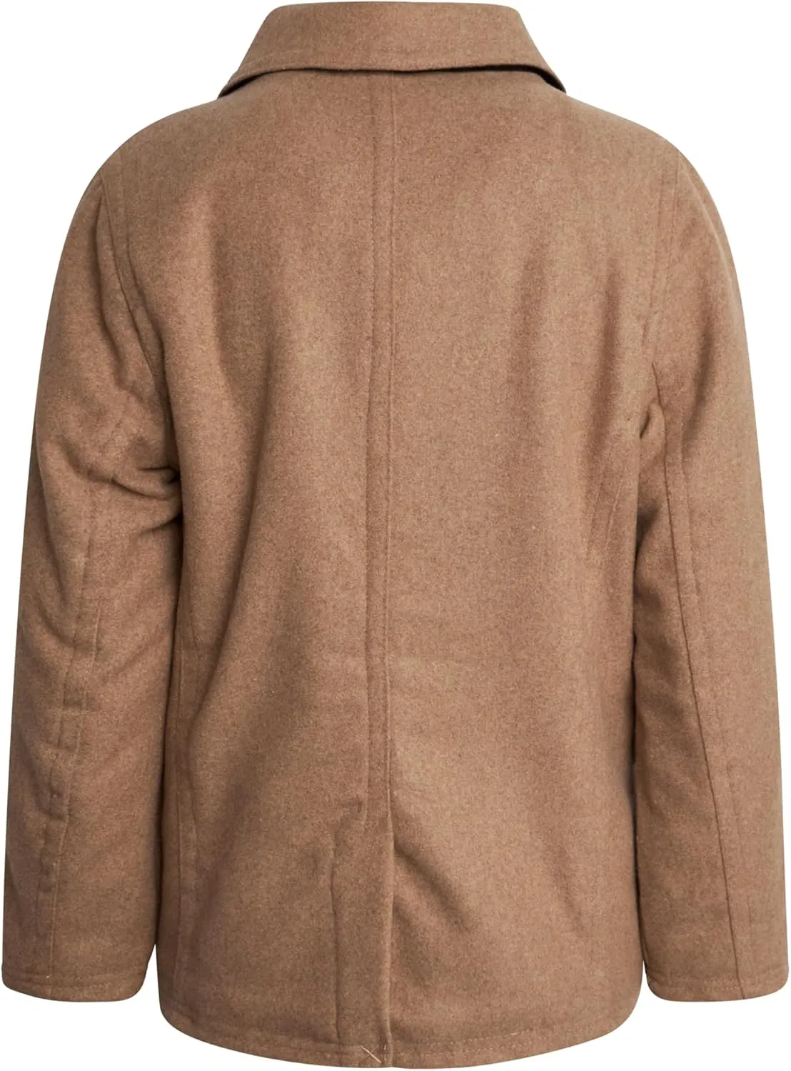 URBAN REPUBLIC Boys' Peacoat - Double Breasted Mixed Wool Dress Coat with Soft Faux Fur Lining and Flap Pockets (Sizes: 4-20)